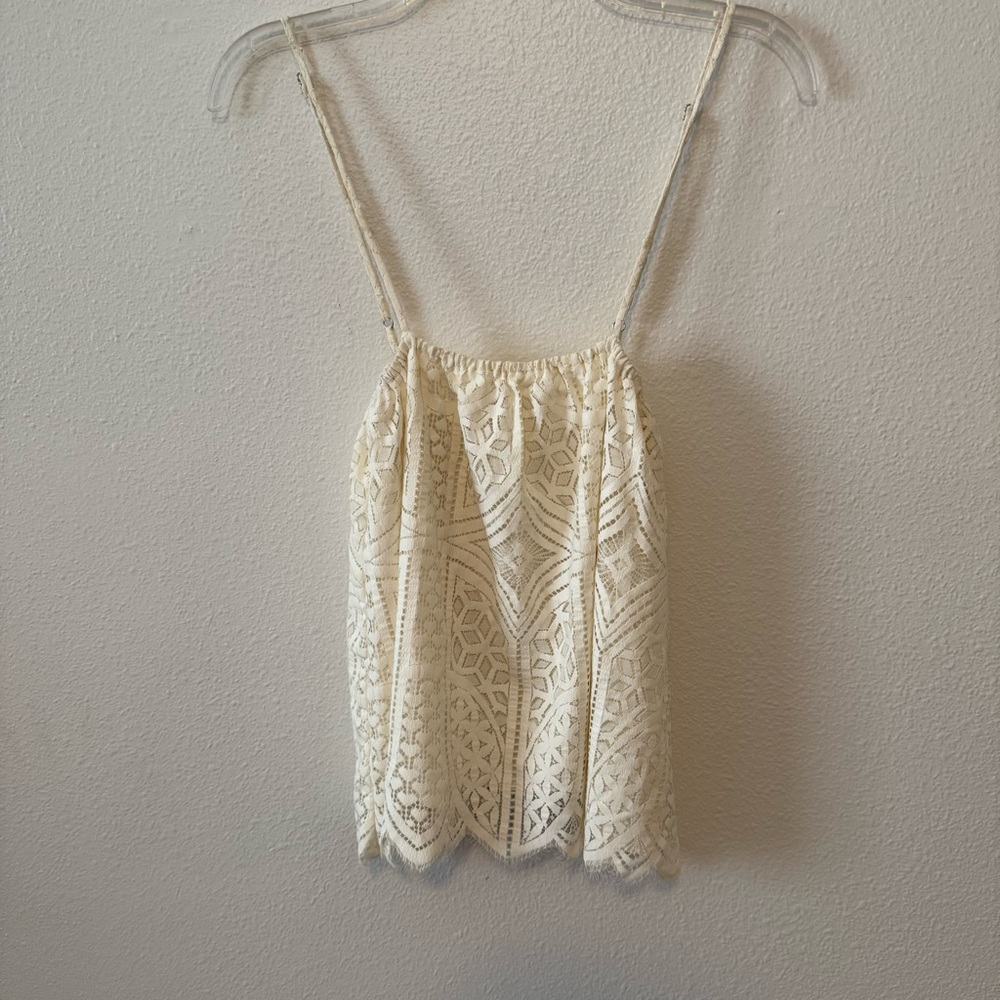 Cream Cropped Camisole with Spaghetti Straps